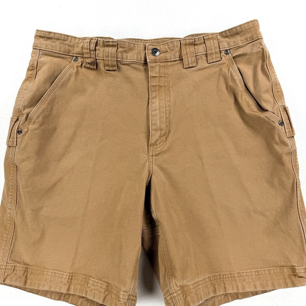 Mens Duluth Trading Flex Fire Hose Shorts Utility Workwear Brown Size 38 Canvas - Picture 6 of 10
